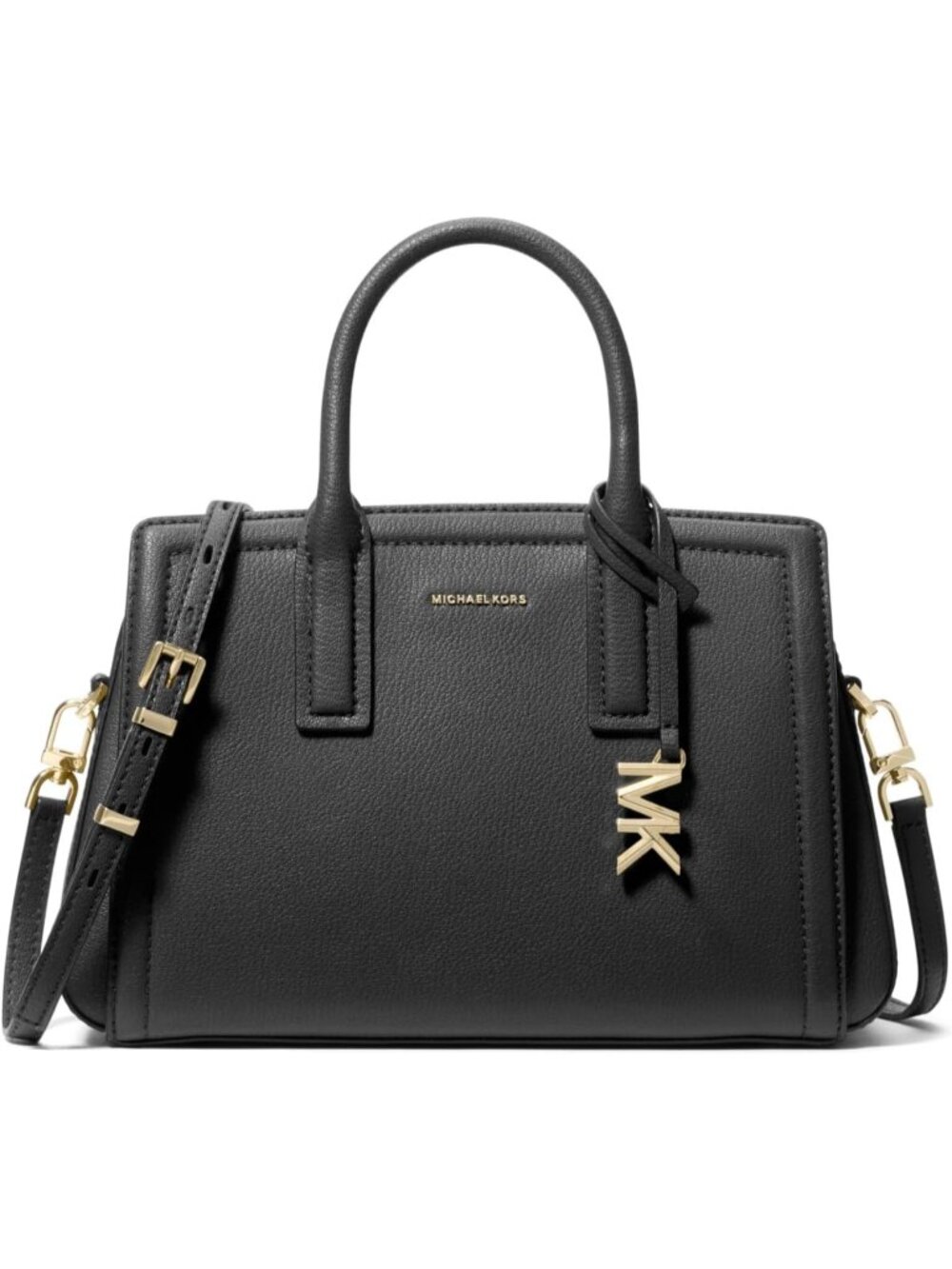 Women Gold tone Black Handbag Shoulder Crossbody Purse Top Handle Bag